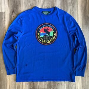 Polo Ralph Lauren Country Sportsman Wildlife T-Shirt Men's Size L Small Hole